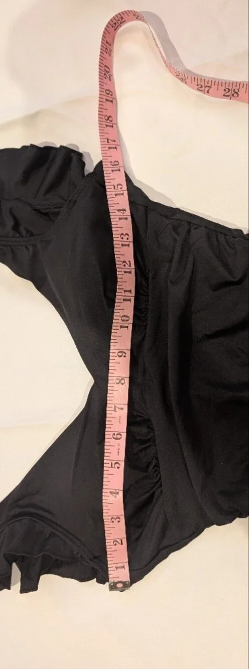 DKNY Black Ruffle-Sleeve One-Piece Swimsuit - Picture 3 of 10